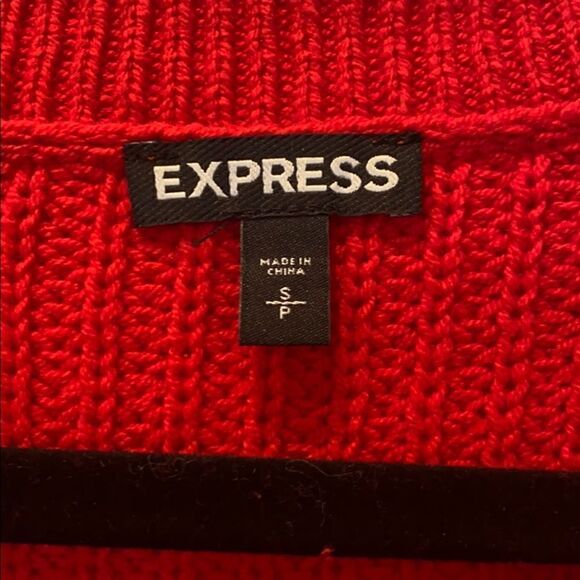 Express Red Slightly Cropped Sweater - Picture 3 of 4